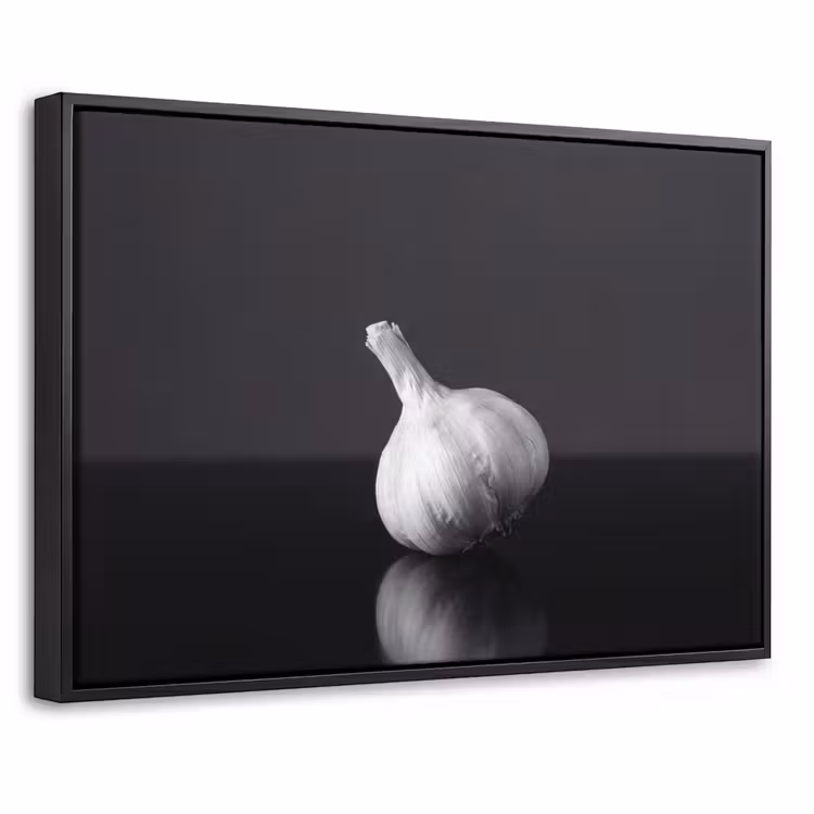 Canvas met lijst - Knoflook - Zwart - Wit — 1