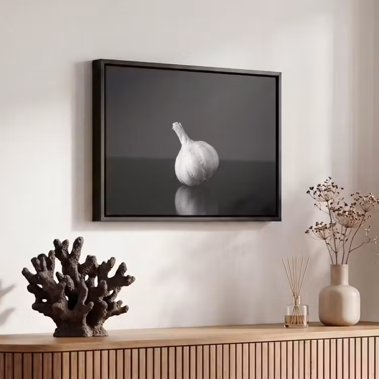 Canvas met lijst - Knoflook - Zwart - Wit — 6