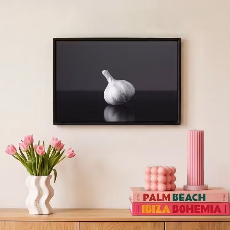 Canvas met lijst - Knoflook - Zwart - Wit — 8