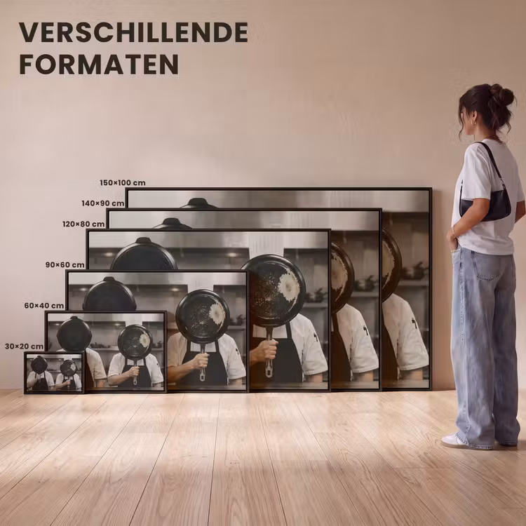 Canvas met lijst - Koks - Koekenpannen - Keuken — 7