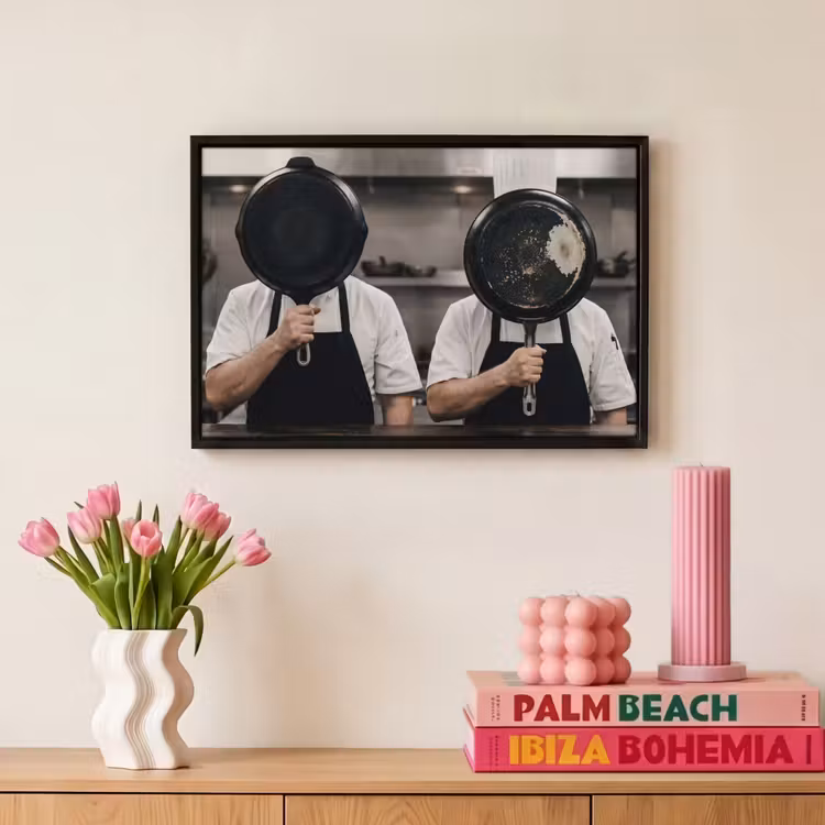 Canvas met lijst - Koks - Koekenpannen - Keuken — 8