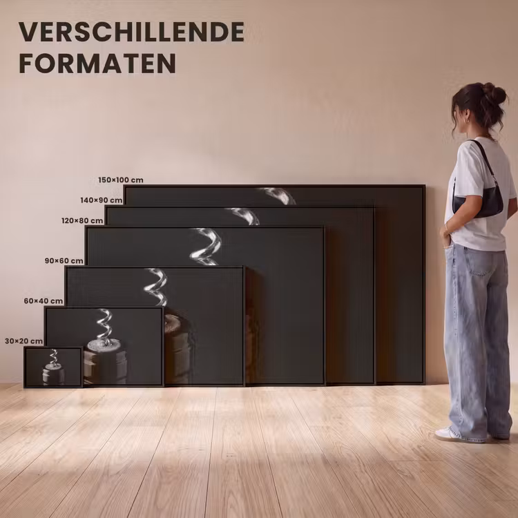 Canvas met lijst - Kurkentrekker - Wijn - Zwart - Wit — 7