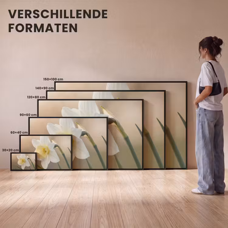 Canvas met lijst - Narcis - Bloem - Minimalistisch — 7