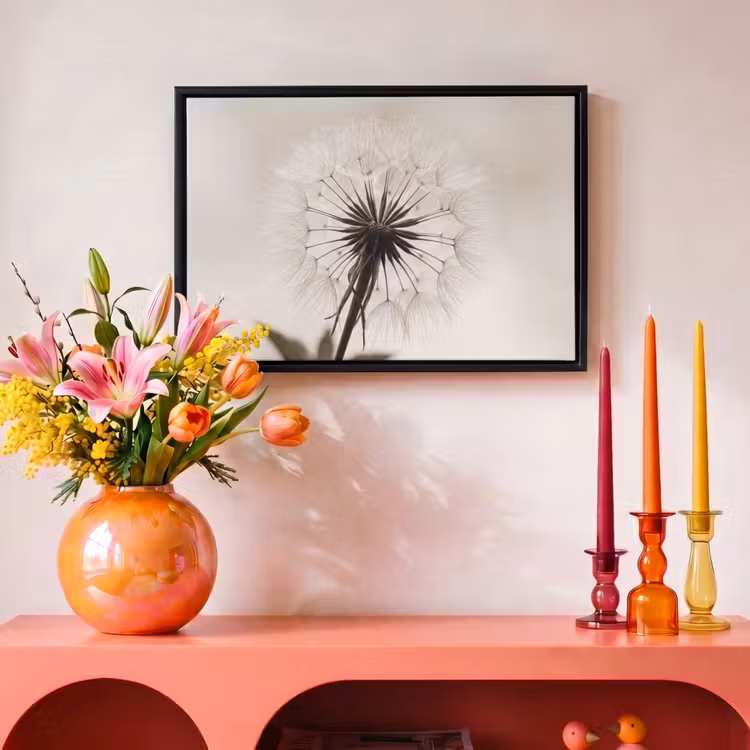 Canvas met lijst - Paardenbloem - Minimalistisch - Wit — 4