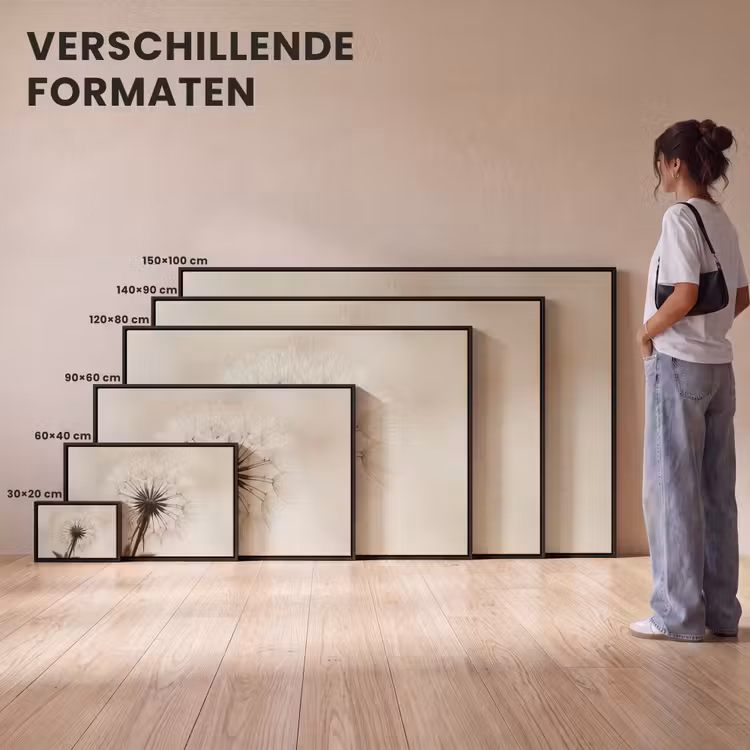 Canvas met lijst - Paardenbloem - Minimalistisch - Wit — 7