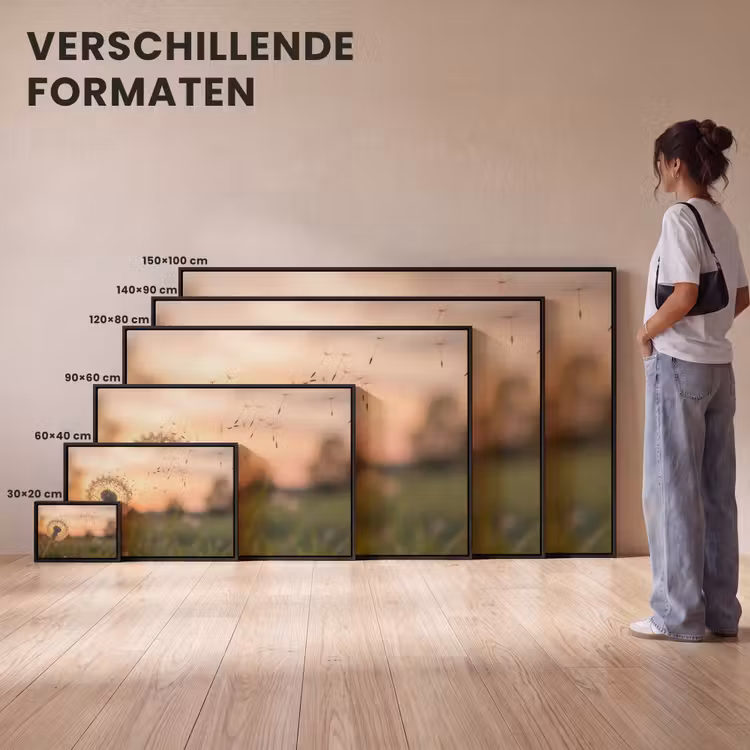Canvas met lijst - Paardenbloem - Zonsondergang - Veld — 7