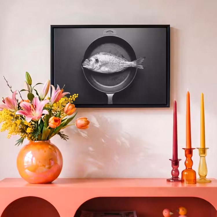 Canvas met lijst - Pan - Vis - Zwart - Wit — 4