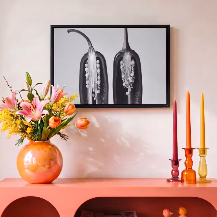 Canvas met lijst - Pepers - Zwart - Wit - Zaadlijsten — 4