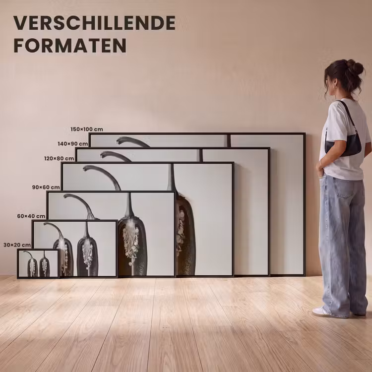 Canvas met lijst - Pepers - Zwart - Wit - Zaadlijsten — 7