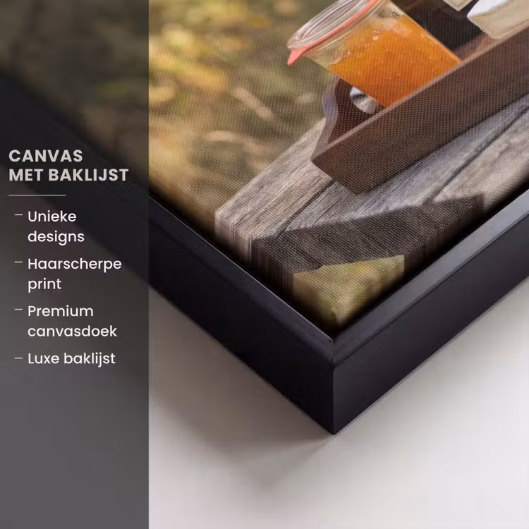 Canvas met lijst - Picknick - Wijn - Kaasplankje — 5