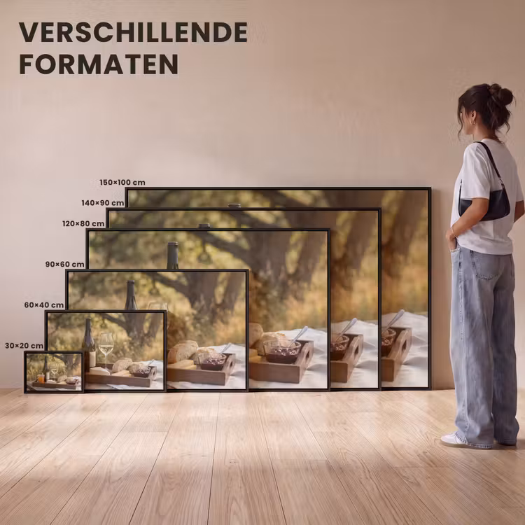 Canvas met lijst - Picknick - Wijn - Kaasplankje — 7
