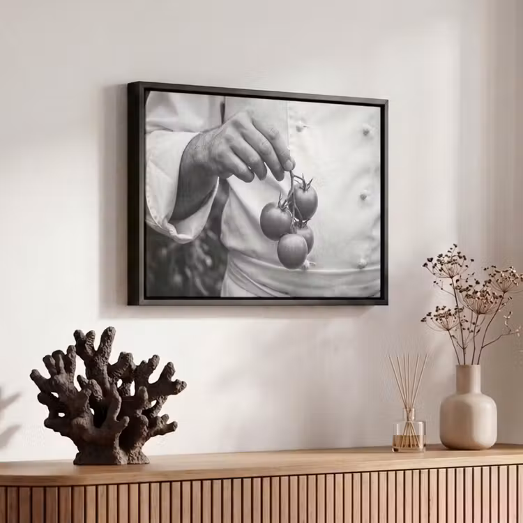 Canvas met lijst - Tomaten - Chef - Zwart - Wit — 6