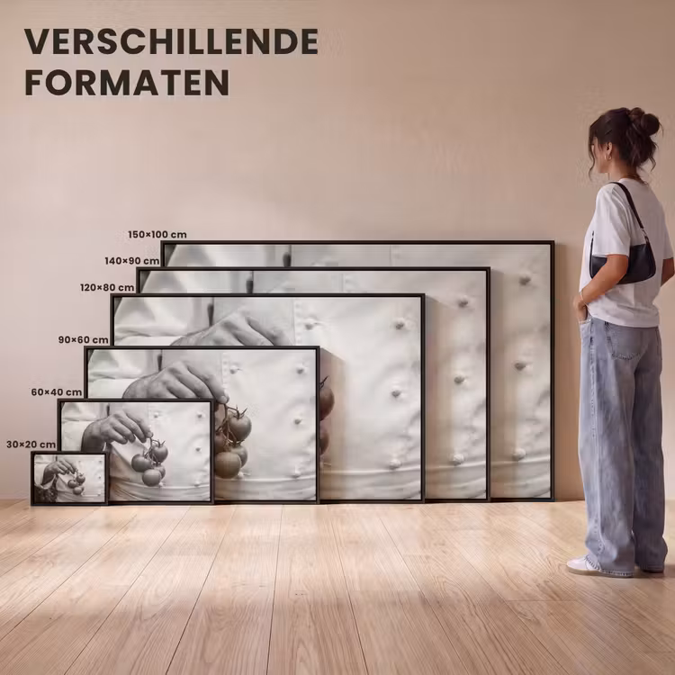 Canvas met lijst - Tomaten - Chef - Zwart - Wit — 7