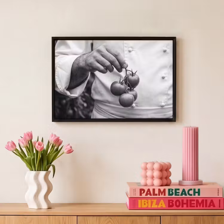 Canvas met lijst - Tomaten - Chef - Zwart - Wit — 8