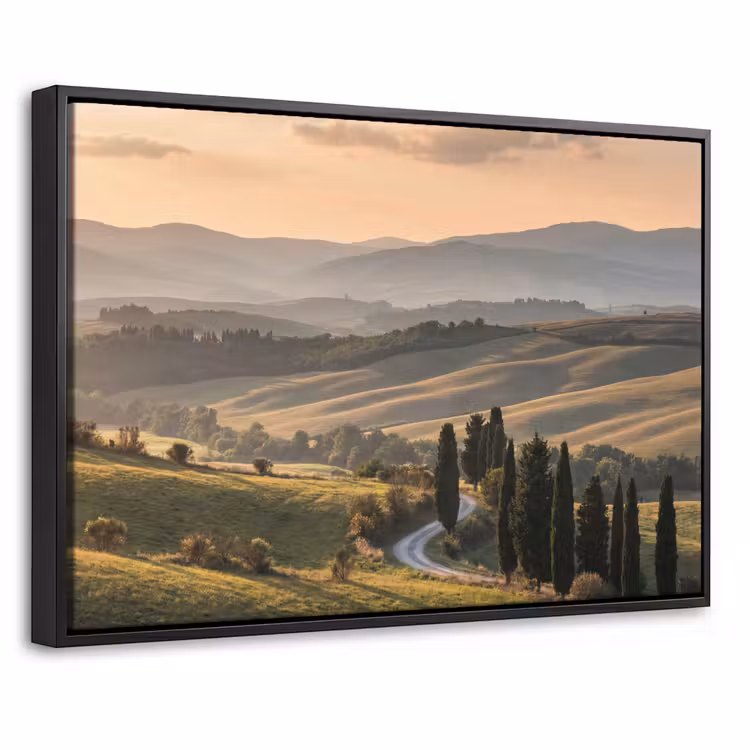 Canvas met lijst - Toscaans - Landschap - Heuvels — 1