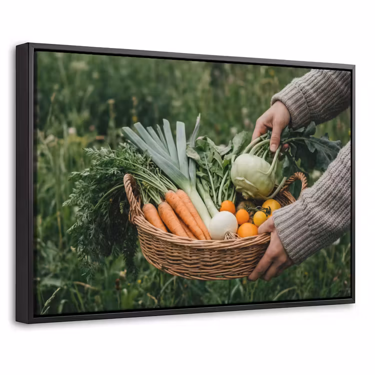 Canvas met lijst - Veld - Groenten - Biologisch - Oogst — 1