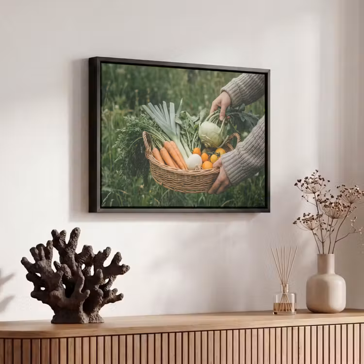 Canvas met lijst - Veld - Groenten - Biologisch - Oogst — 6