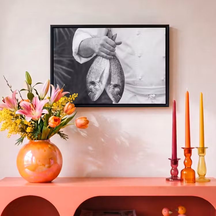 Canvas met lijst - Vissen - Chef - Zwart - Wit — 4