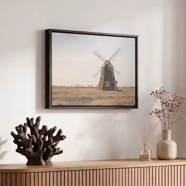 Canvas met lijst - Windmolens - Landschap - Veld — 6