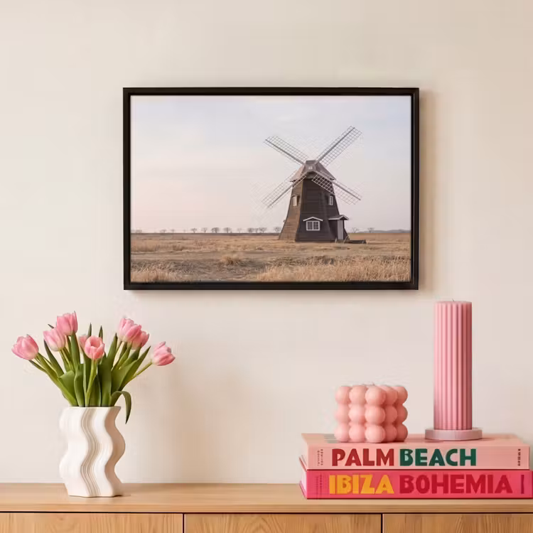 Canvas met lijst - Windmolens - Landschap - Veld — 8