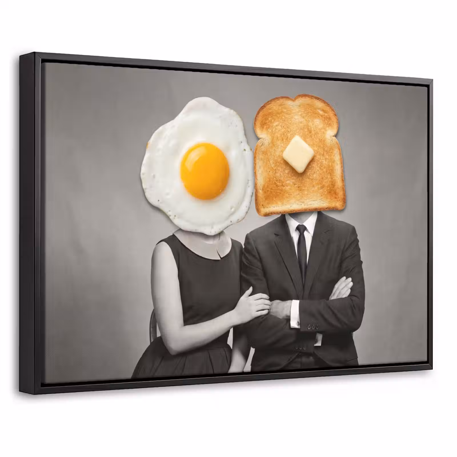 Canvas met lijst - Ontbijt - Koppel - Ei - Brood — 1