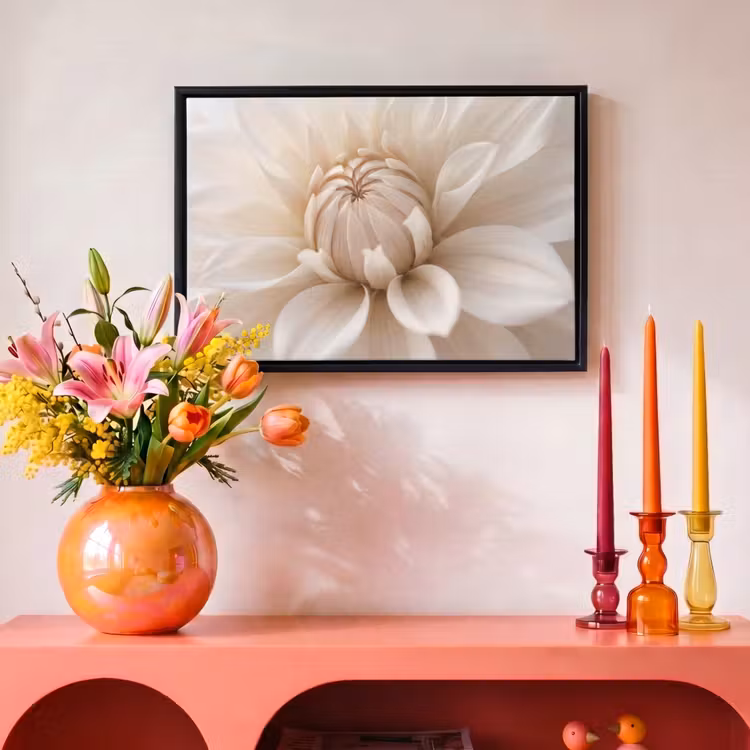 Canvas met lijst - Bloem - Dahlia - Wit — 4