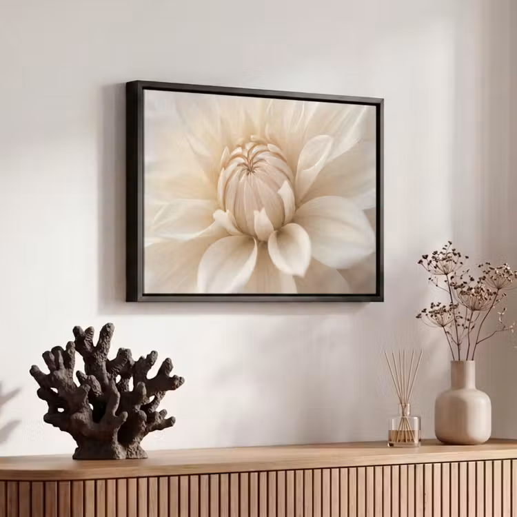 Canvas met lijst - Bloem - Dahlia - Wit — 6