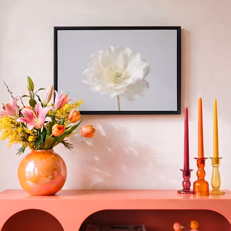Canvas met lijst - Bloem - Minimalistisch -Wit — 4