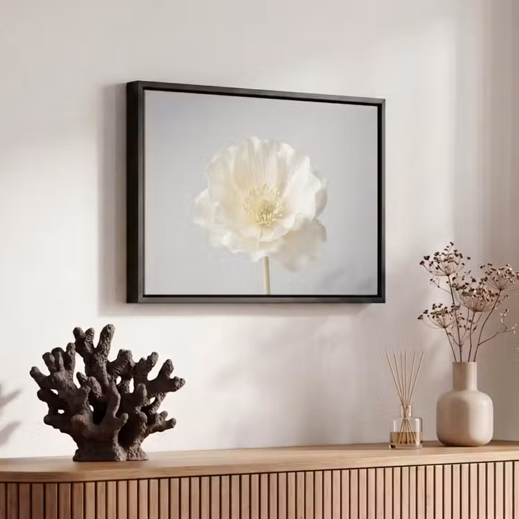 Canvas met lijst - Bloem - Minimalistisch -Wit — 6
