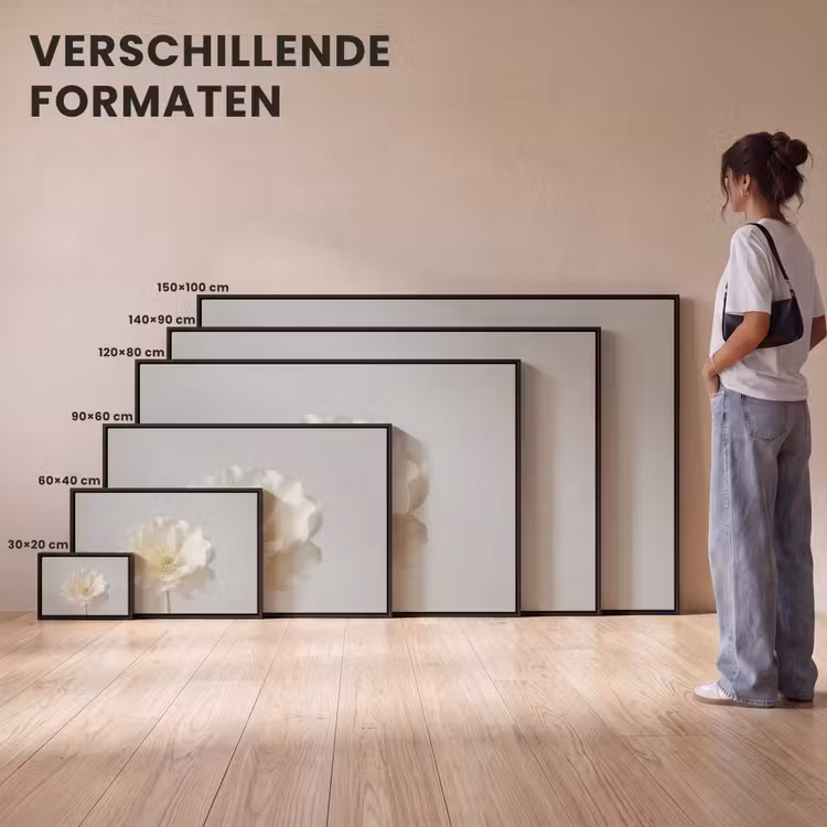 Canvas met lijst - Bloem - Minimalistisch -Wit — 7