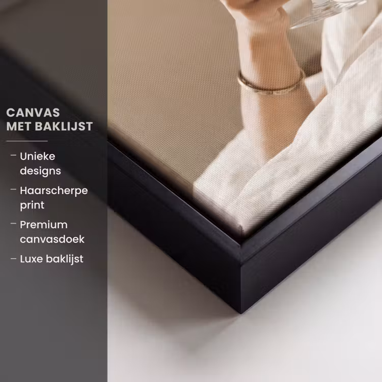 Canvas met lijst - Champagne - Bed - Bubbels — 5