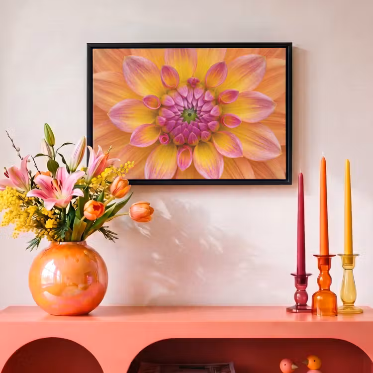 Canvas met lijst - Dahlia - Bloem - Oranje — 4