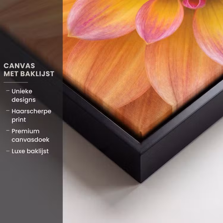 Canvas met lijst - Dahlia - Bloem - Oranje — 5