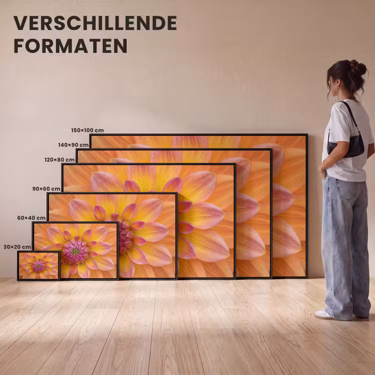 Canvas met lijst - Dahlia - Bloem - Oranje — 7