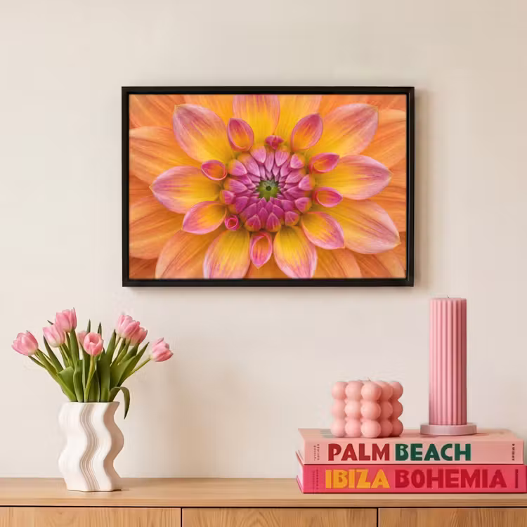Canvas met lijst - Dahlia - Bloem - Oranje — 8