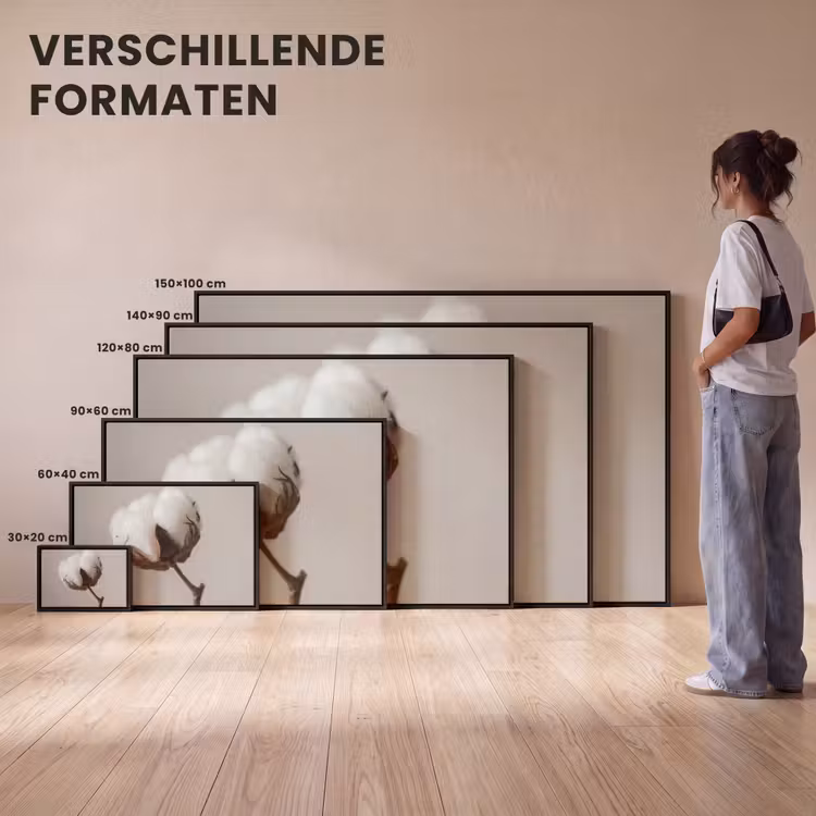 Canvas met lijst - Katoenbol - Minimalistisch - Wit — 7