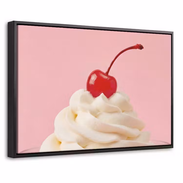 Canvas met lijst - Kers - Slagroom - Roze — 1