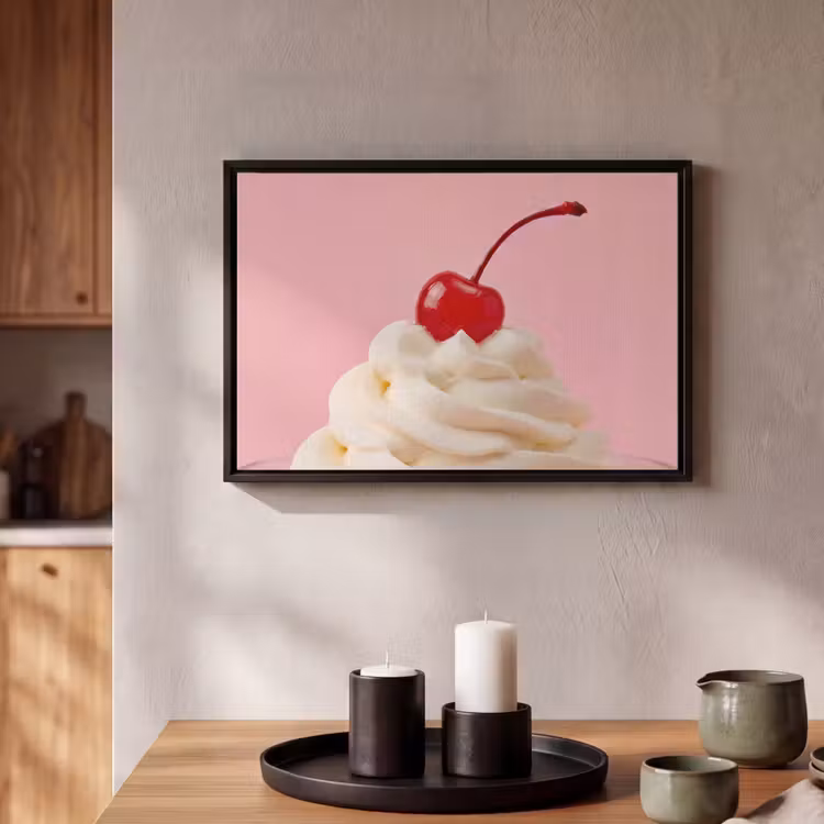 Canvas met lijst - Kers - Slagroom - Roze — 2