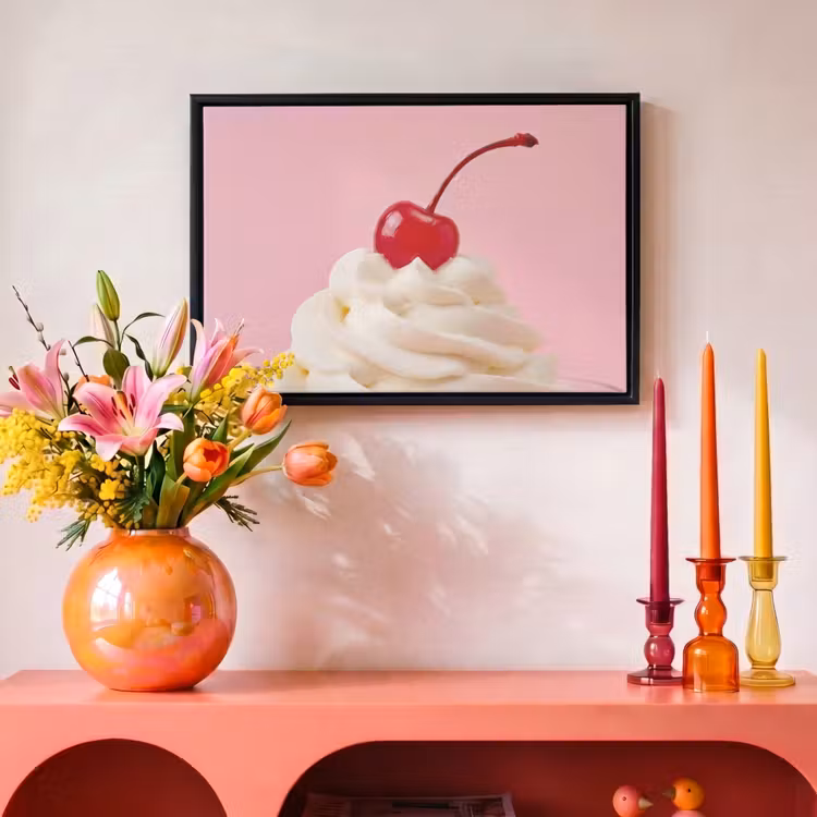 Canvas met lijst - Kers - Slagroom - Roze — 4