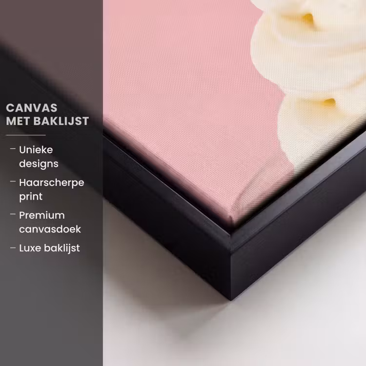 Canvas met lijst - Kers - Slagroom - Roze — 5