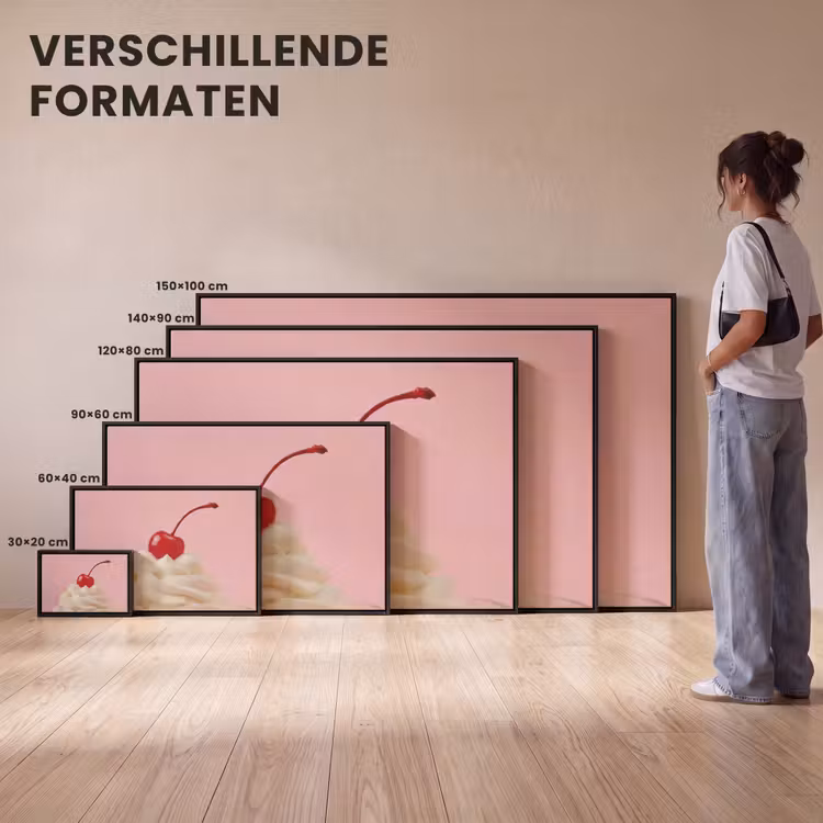Canvas met lijst - Kers - Slagroom - Roze — 7