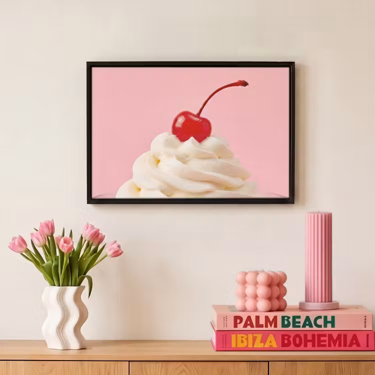 Canvas met lijst - Kers - Slagroom - Roze — 8