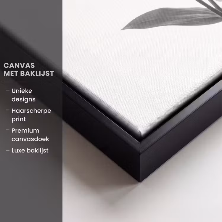Canvas met lijst - Lelies - Elegant - Zwart - Wit — 5