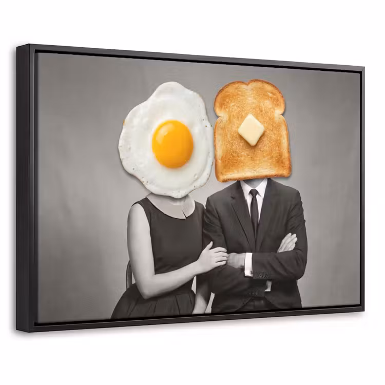 Canvas met lijst - Ontbijt - Koppel - Ei - Brood — 1