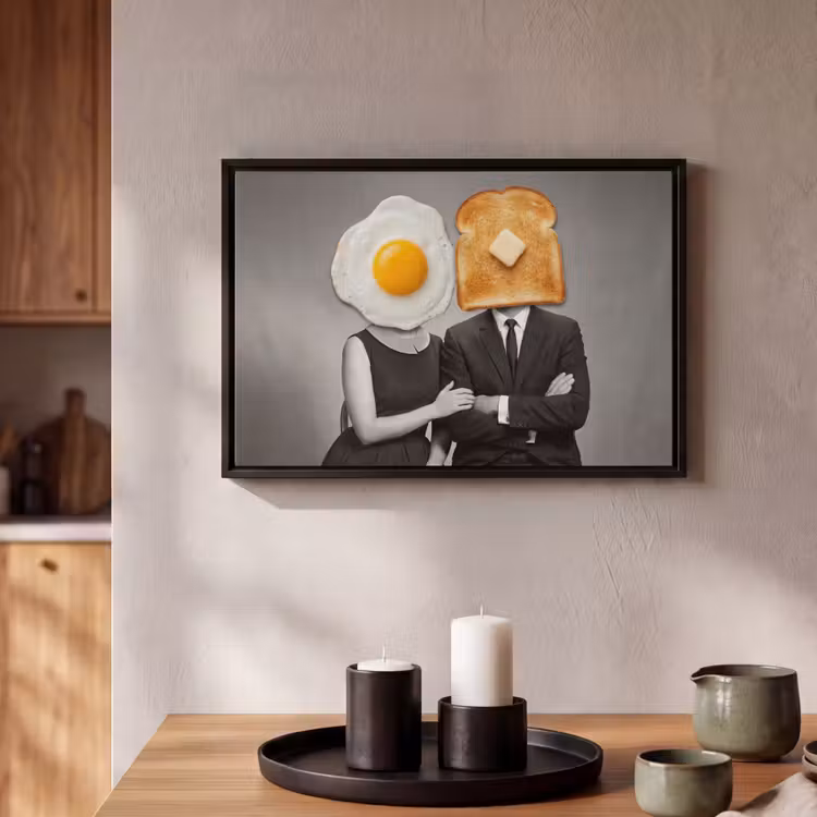 Canvas met lijst - Ontbijt - Koppel - Ei - Brood — 2