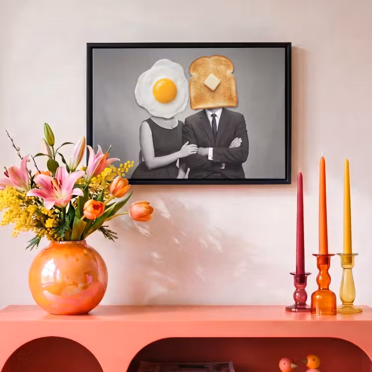 Canvas met lijst - Ontbijt - Koppel - Ei - Brood — 4