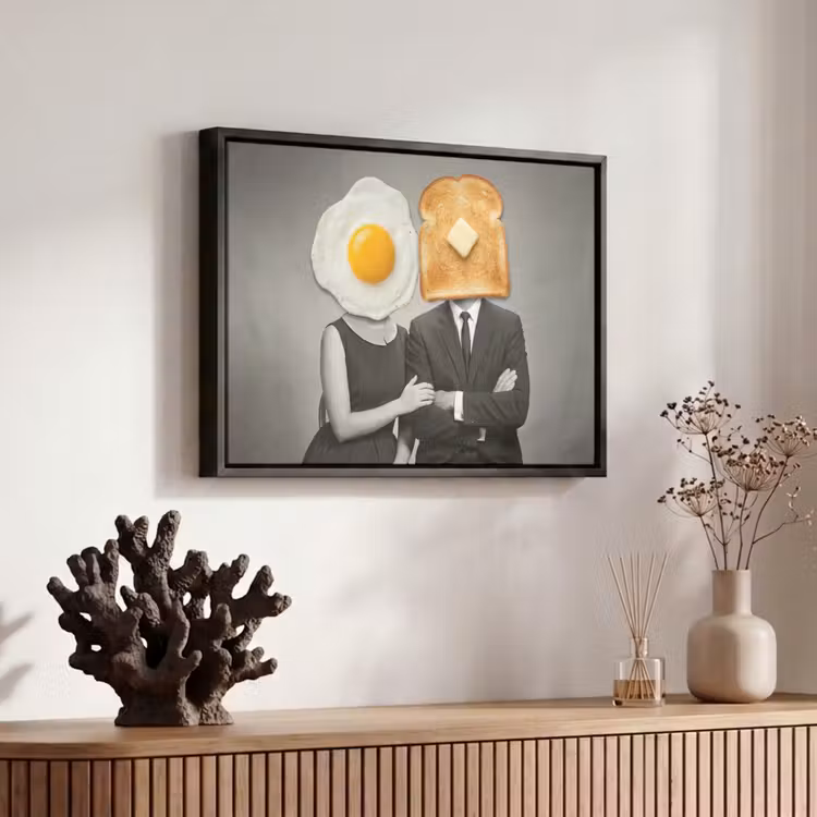 Canvas met lijst - Ontbijt - Koppel - Ei - Brood — 6