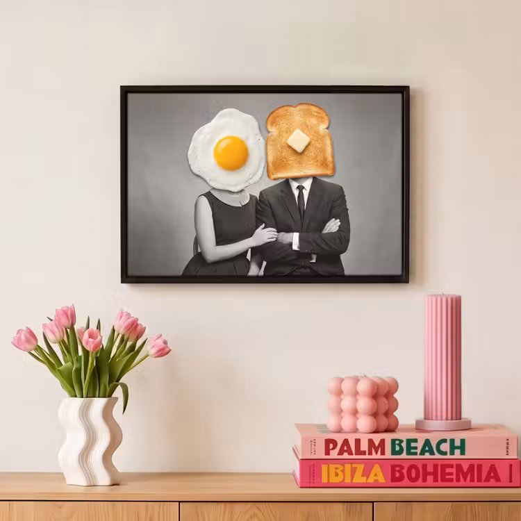 Canvas met lijst - Ontbijt - Koppel - Ei - Brood — 8