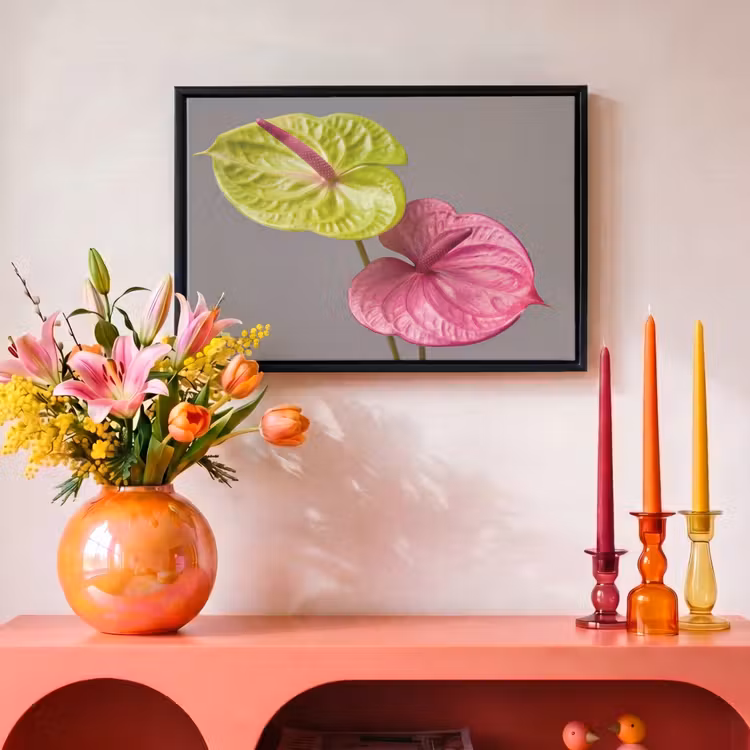 Canvas met lijst - Planten - Anthurium - Groen - Roze — 4
