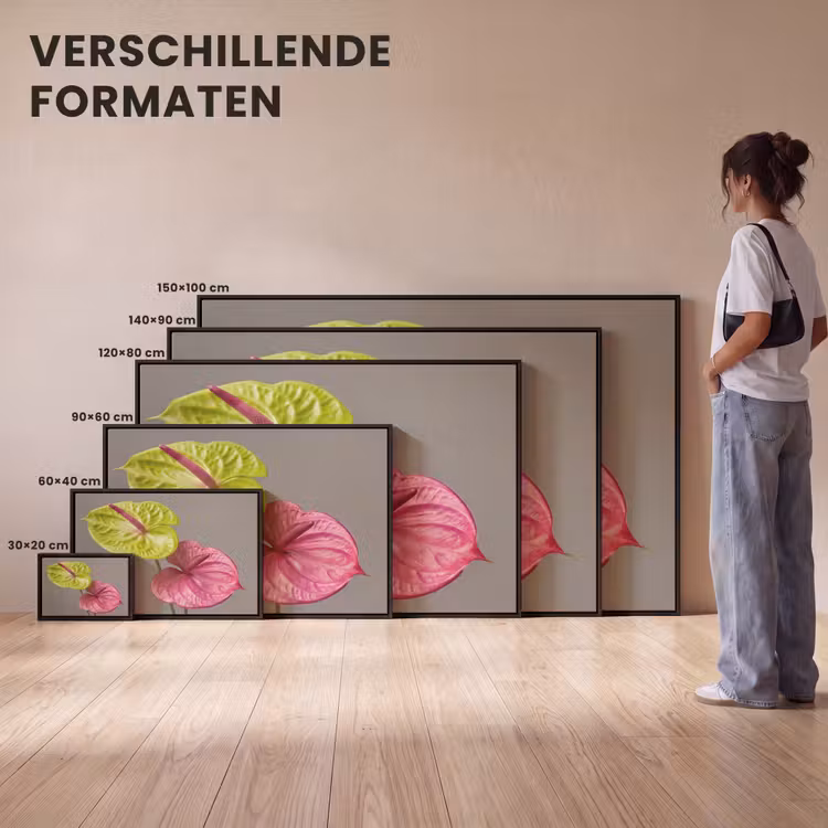 Canvas met lijst - Planten - Anthurium - Groen - Roze — 7